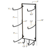 Wall Mount Yoga Mat Holder and Foam Roller Rack with 3 Hooks (Set of 3)