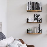 Wallniture Minori Natural Wood Floating Shelves for Wall (Set of 3)