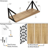 Wallniture Minori Natural Wood Floating Shelves for Wall (Set of 3)