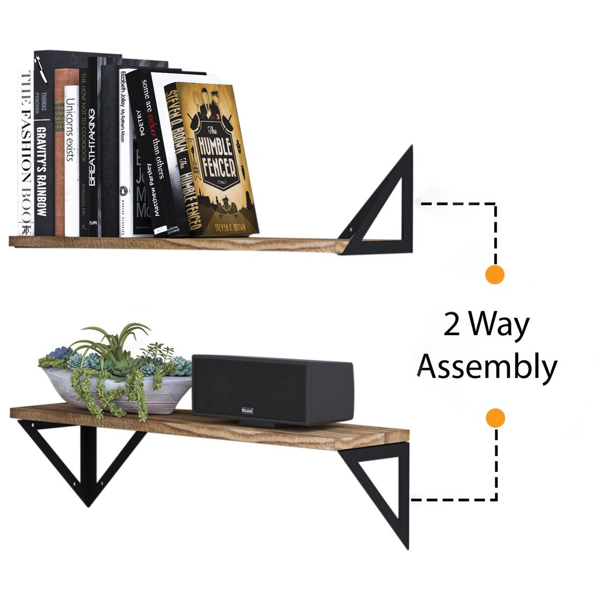 Wallniture Minori Natural Wood Floating Shelves for Wall (Set of 3)