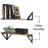 Wallniture Minori Natural Wood Floating Shelves for Wall (Set of 3)