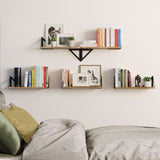 Wallniture Minori Wood Floating Shelves, Rustic Floating Bookshelf Set of 5