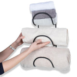 Wallniture Moduwine Wall Mount Towel Rack for Bathroom Wall Decor, Round Shape, 3 Sectional (Set of 2)