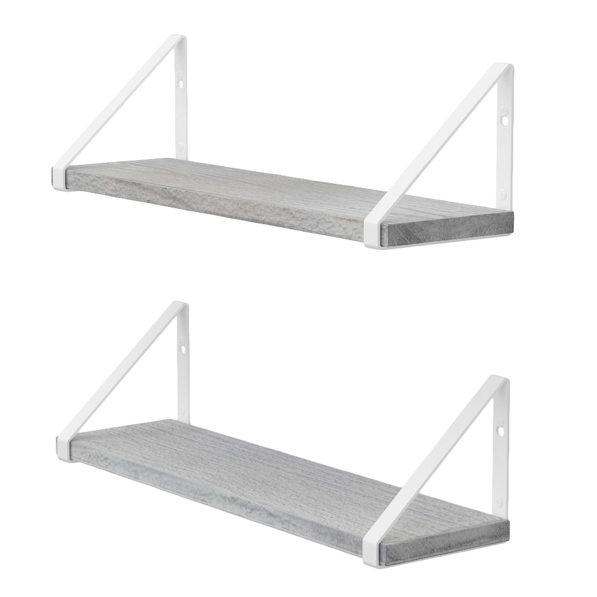 Wallniture Padua 17x4.5" Floating Shelves for Living Room Wall, Gray, Set of 2
