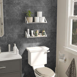 Wallniture Padua 17x4.5" Floating Shelves for Living Room Wall, Gray, Set of 2