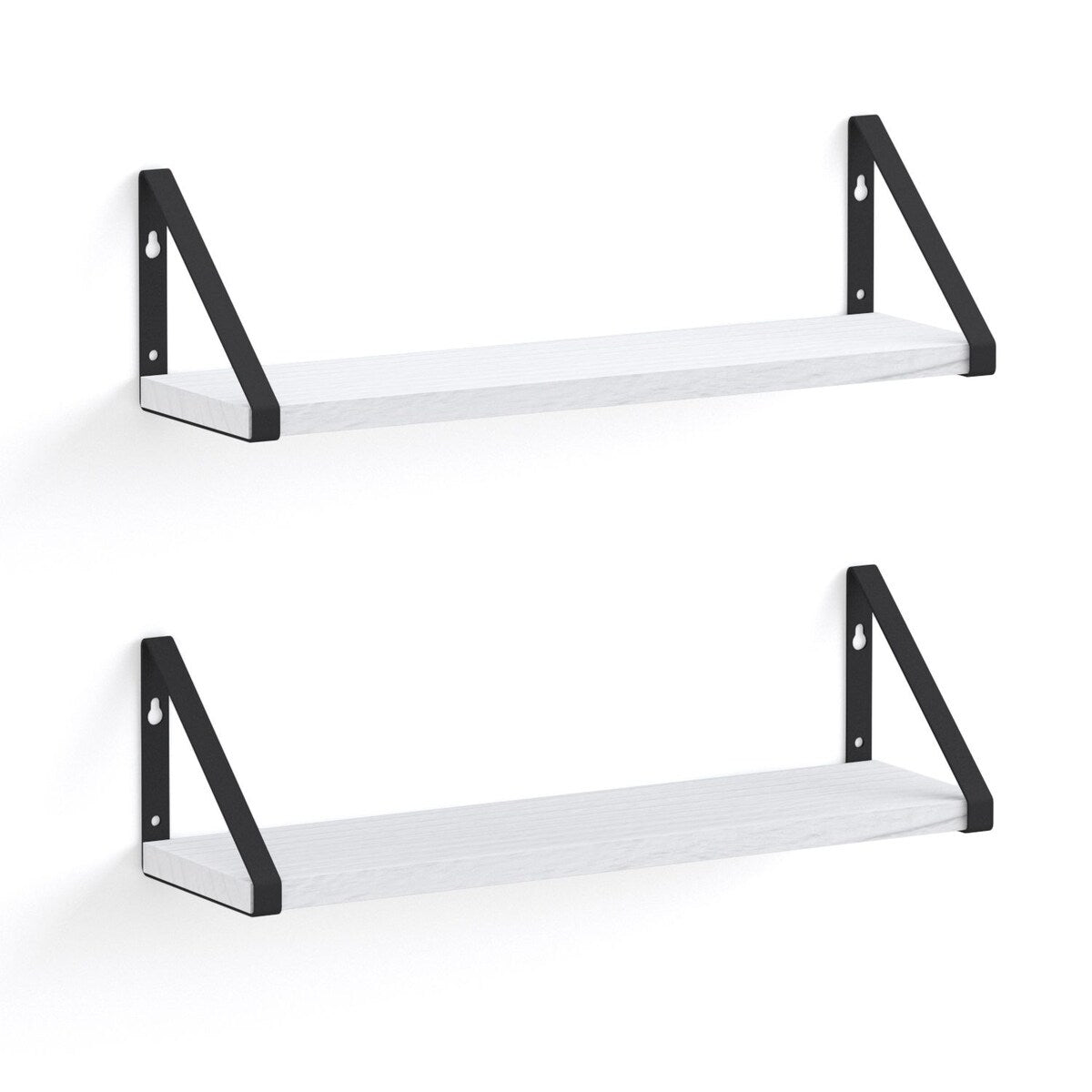 Wallniture Ponza 17" Wood Floating Shelves for Wall, Rustic Decor (Set of 2)
