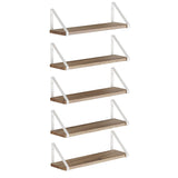 Wallniture Ponza 17" Wood Shelves for Farmhouse Décor, Burnt Finish, Set of 5