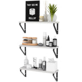 Wallniture Ponza 17"x4.5" Wall Shelves for Bathroom Decor, White, Set of 3