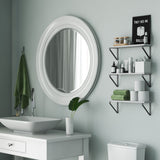 Wallniture Ponza 17"x4.5" Wall Shelves for Bathroom Decor, White, Set of 3