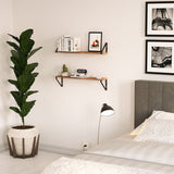 Wallniture Ponza 24"x4.5", Wood Wall Shelves, Farmhouse Decor (Set of 2)