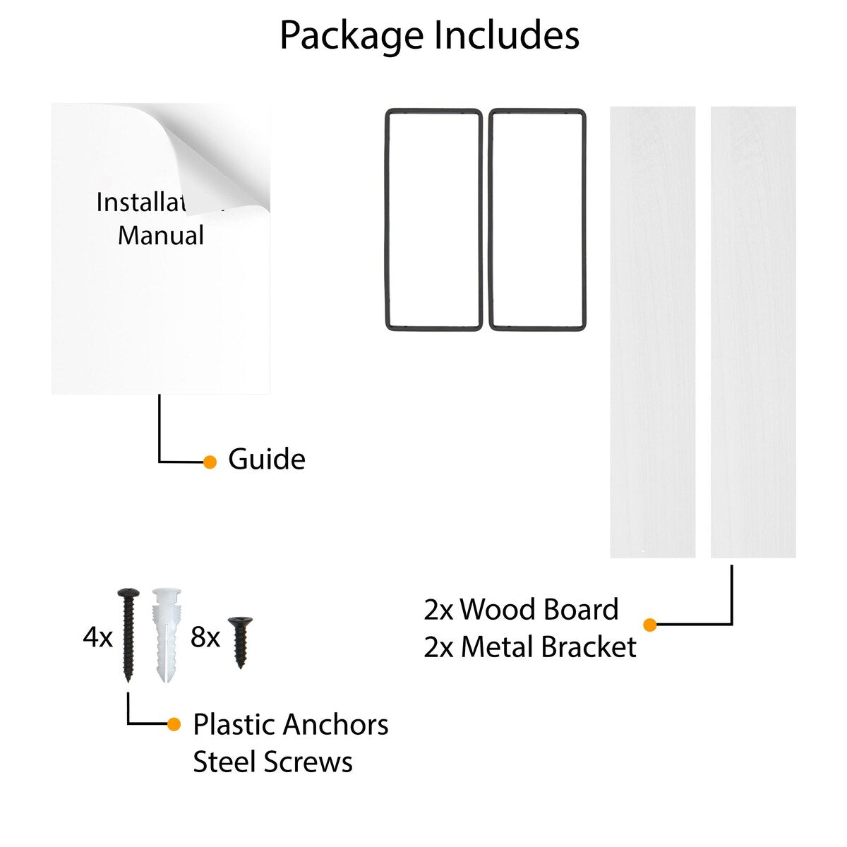 Wallniture Porto 2 Tier Wall Shelf, Bathroom Organizer, 24x4.5", White