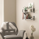 Wallniture Toledo 36" Solid Wood Shelves for Wall Décor, White, Set of 2