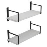 Wallniture Toledo 36" Solid Wood Shelves for Wall Décor, White, Set of 2