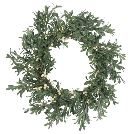 Wallsten 29" Snowberry Artificial Wreath by Christopher Knight Home - Green + White