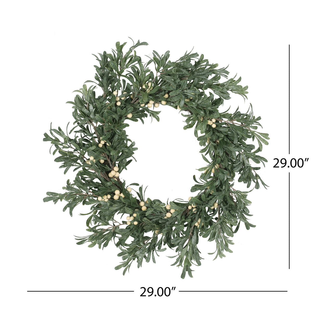 Wallsten 29" Snowberry Artificial Wreath by Christopher Knight Home - Green + White