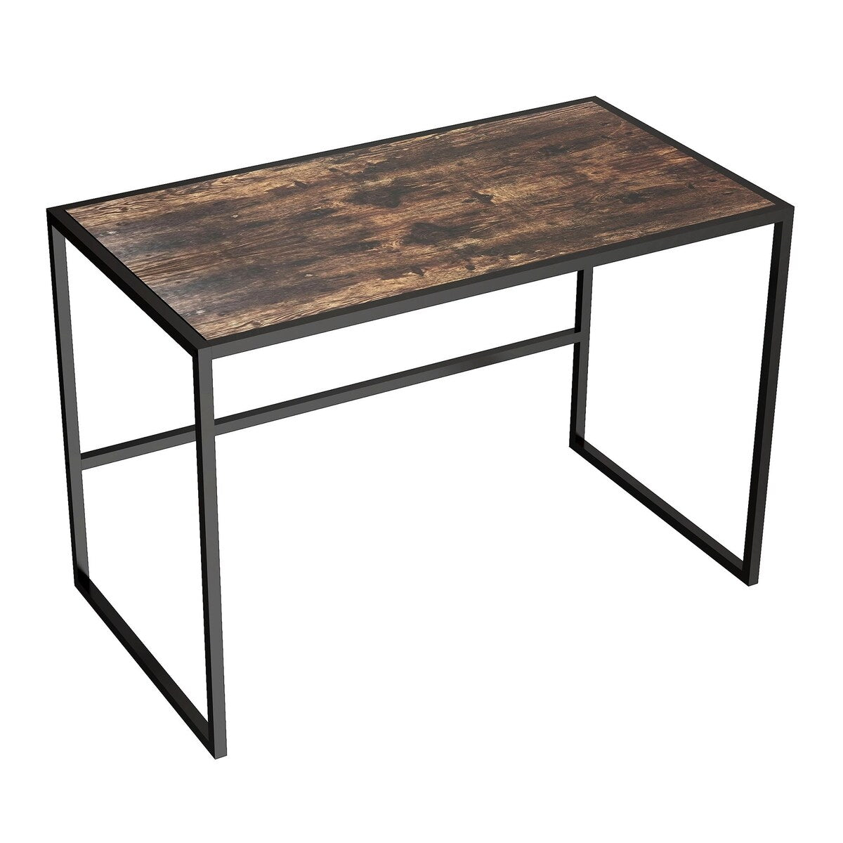 Walnut Finish Coffee Table with Shelf by Particle Board+Metal