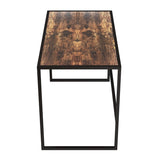Walnut Finish Coffee Table with Shelf by Particle Board+Metal