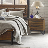 Walnut Nightstand with 2-drawer