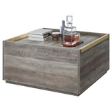 Walnut Square Coffee Table Sofa table with 2 Drawers