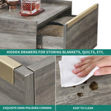 Walnut Square Coffee Table Sofa table with 2 Drawers