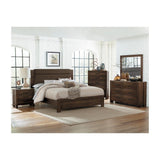 Walnut Veneer Dresser With Six Drawers, Brown