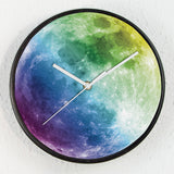 Walplus Glow in Dark Colorful Moon Children Room Kids Wall Clock
