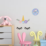 Walplus Sleeping Unicorn Wall Clock Children Wall Sticker Nursery Decor