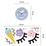 Walplus Sleeping Unicorn Wall Clock Children Wall Sticker Nursery Decor