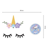 Walplus Sleeping Unicorn Wall Clock Children Wall Sticker Nursery Decor