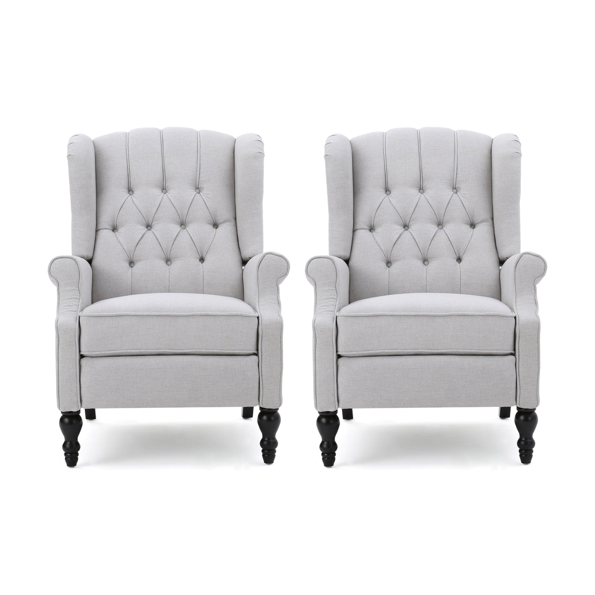 Walter Tufted Fabric Recliners (Set of 2) by Christopher Knight Home