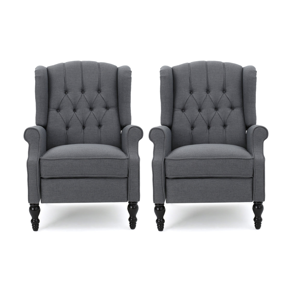 Walter Tufted Fabric Recliners (Set of 2) by Christopher Knight Home