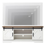 Wampat Farmhouse Sliding Barn Door Wood TV Stand / Storage Cabinet