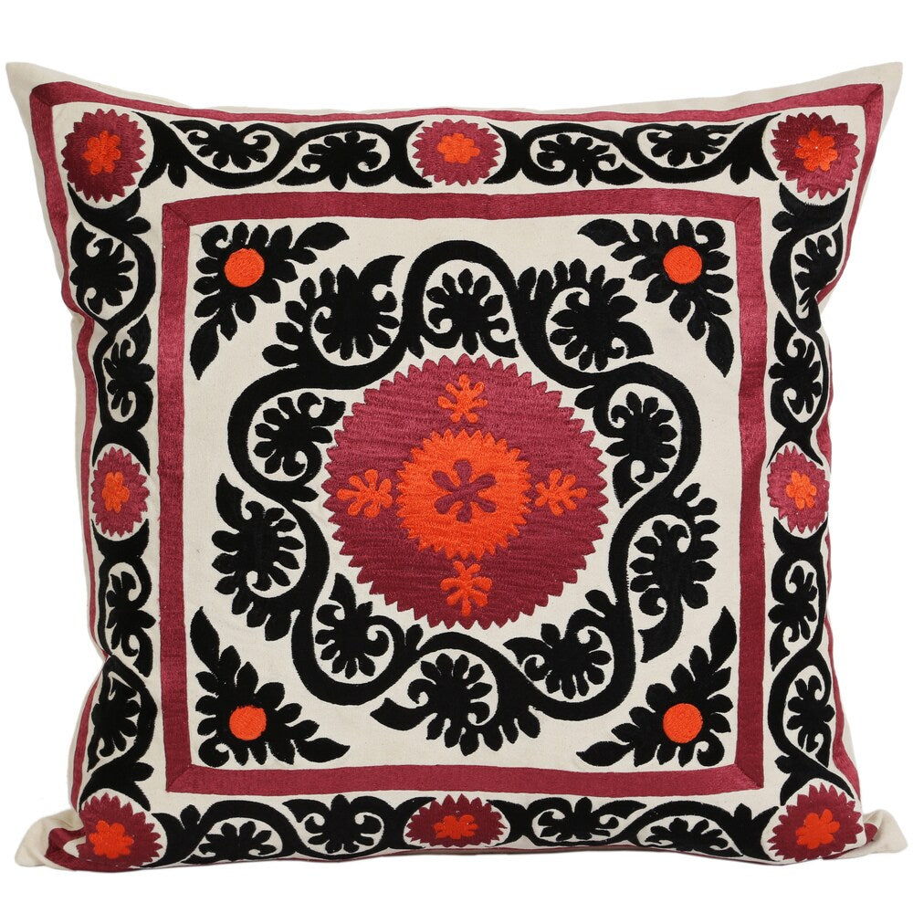Wanderloot 20-inch Handmade Suzani Cotton Accent Throw Pillow Cover (India)