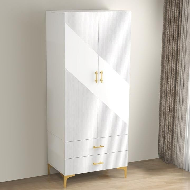 Wardrobe Armoire Closet with Drawers for Hanging Clothes