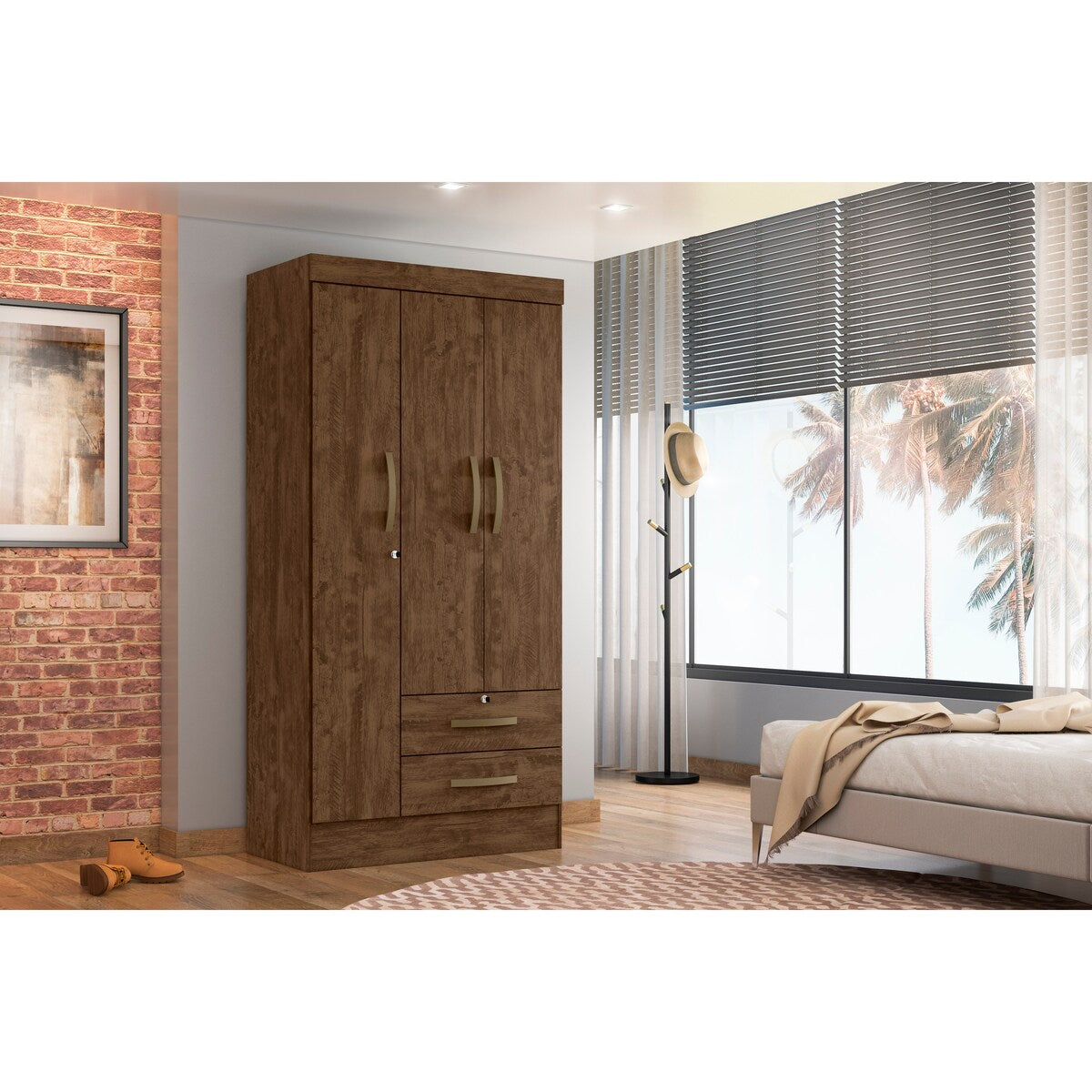Wardrobe Caribe Brown And 2 Locks