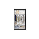 Wardrobe Las Vegas Matte Black/Naturale/White + Mirror