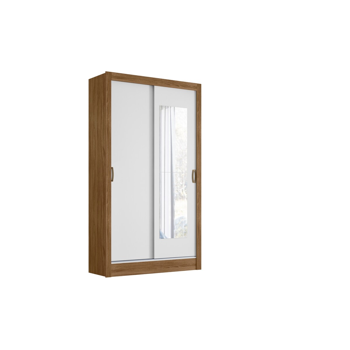 Wardrobe Las Vegas Matte Black/Naturale/White + Mirror