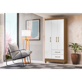Wardrobe Lima Naturale/White And Legs