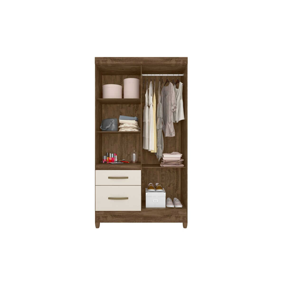 Wardrobe Madri Brown/Off White and Legs