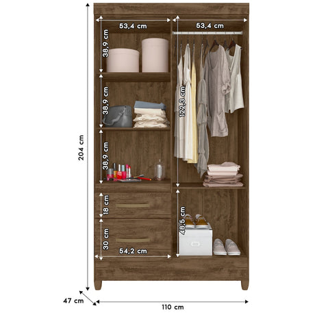 Wardrobe Madri Brown And Legs
