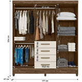 Wardrobe New Avai Brown/Hazelnut And Mirror Legs