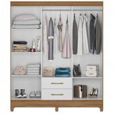 Wardrobe Panama Naturale/White And Legs
