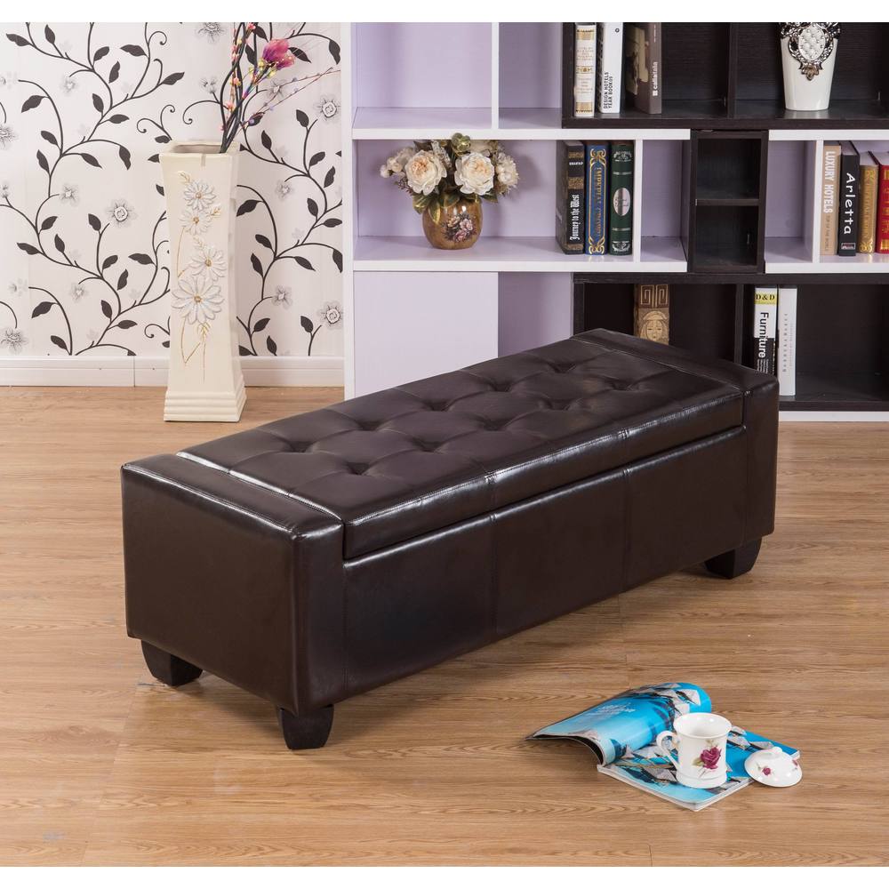 Warehouse of Tiffany Mackenzie Brown 52-inch Storage Ottoman