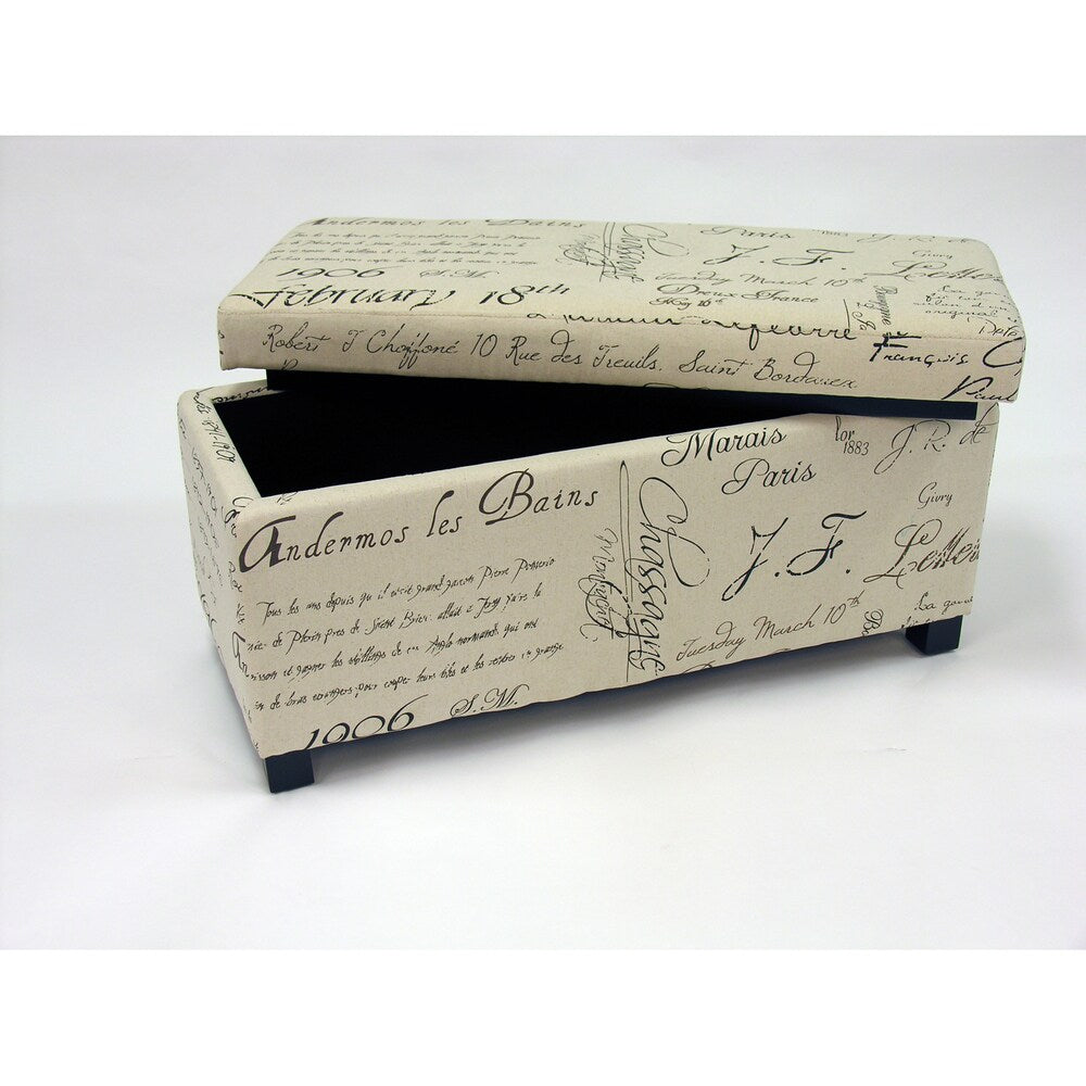 Sign Flat Top Storage Ottoman Bench