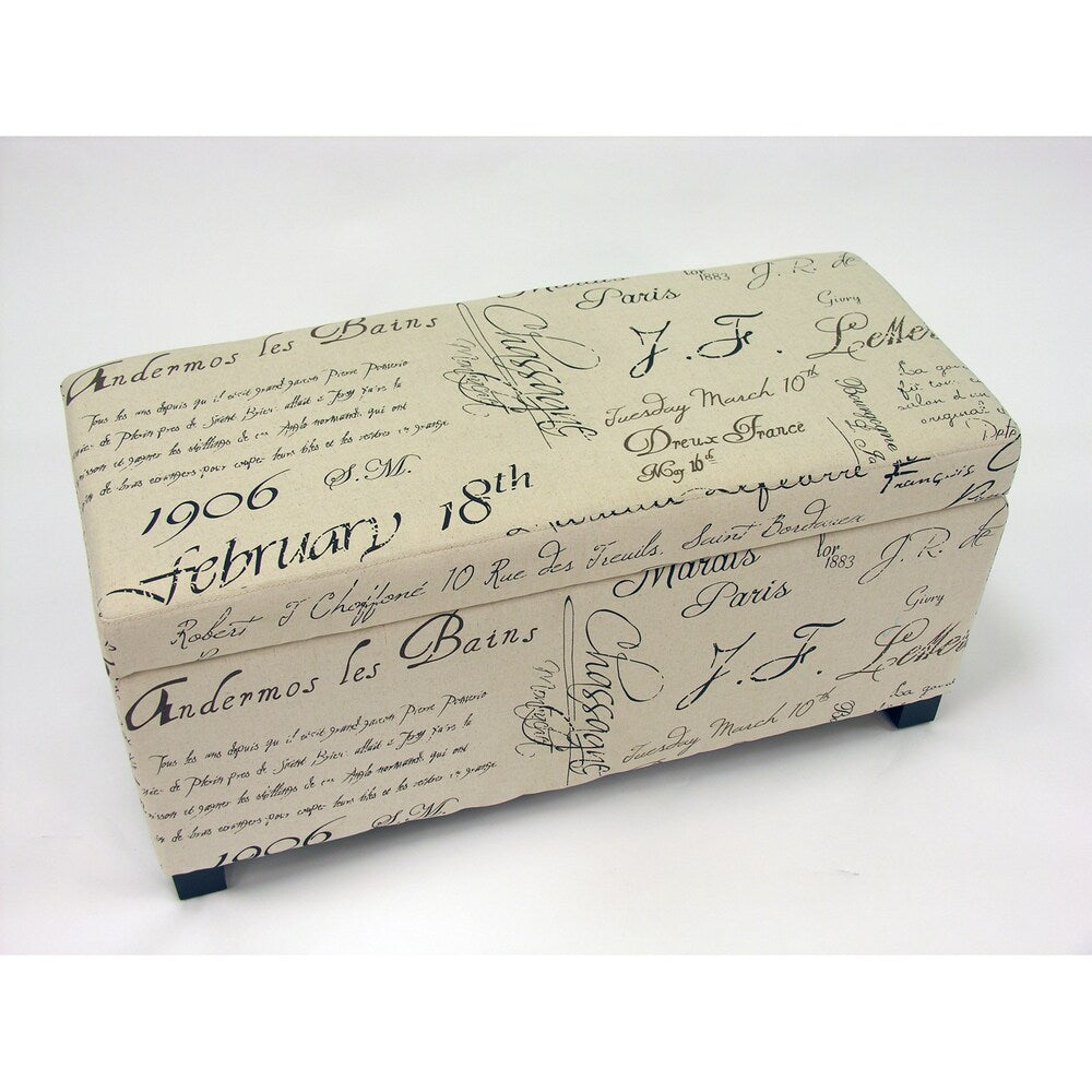 Sign Flat Top Storage Ottoman Bench