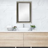 The Gray Barn Warm Silver Beaded Edge Rectangular Wall Mirror