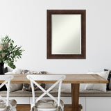 Warm Walnut Beveled Wood Framed Wall Mirror - Warm Walnut