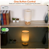 Warm White Fabric Table Lamp for Bedroom