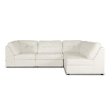 Warren White Bonded Leather Modern Modular Sectional Sofa Set