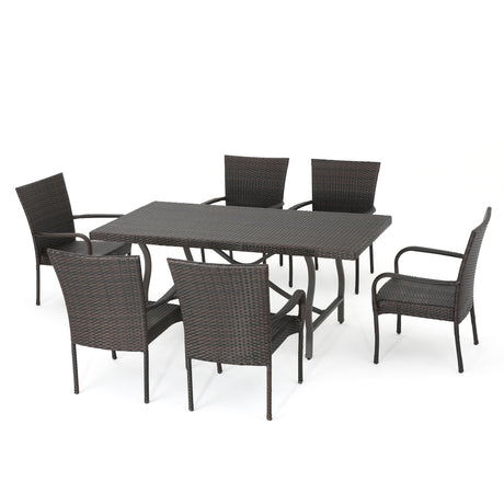 Warwick Outdoor 7-piece Rectangle Dining Set by Christopher Knight Home